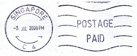 Machine printed 'Postage Paid' postmark