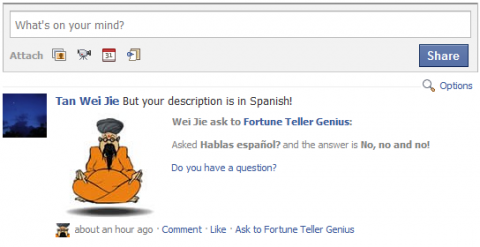 Do you speak Spanish? (Screenshot in Facebook English (UK))